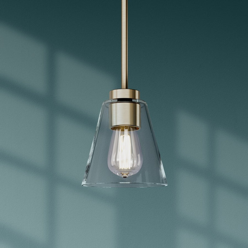 Millennium Lighting Strayhan 5.75" 1Lt Mini Pendant, Gold/Clear