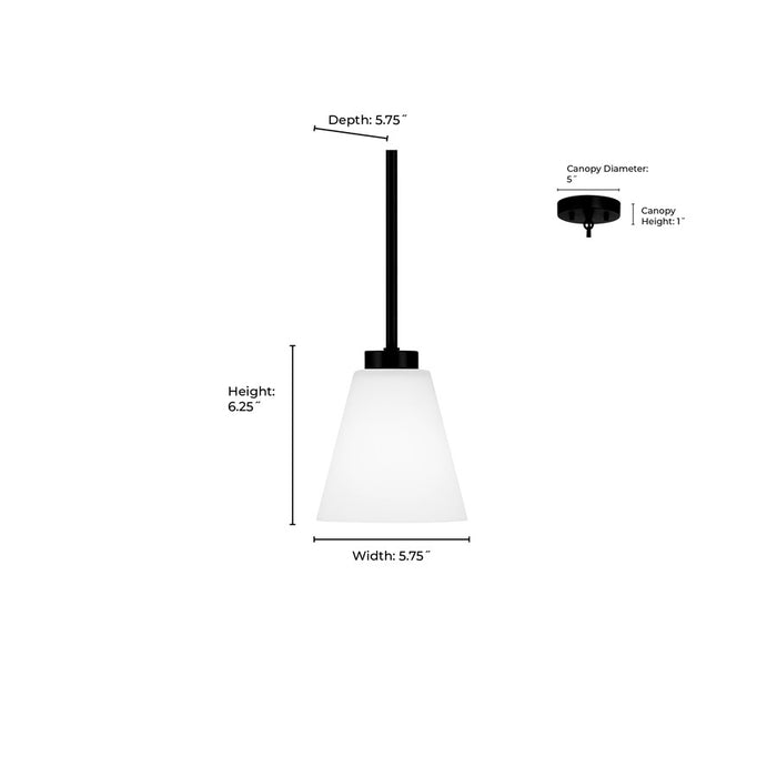 Millennium Strayhan 1Lt Pendant, Nickel/White Frosted