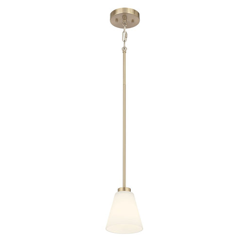 Millennium Lighting Strayhan 1Lt Pendant, Gold/White Frosted - 64101WG-MG