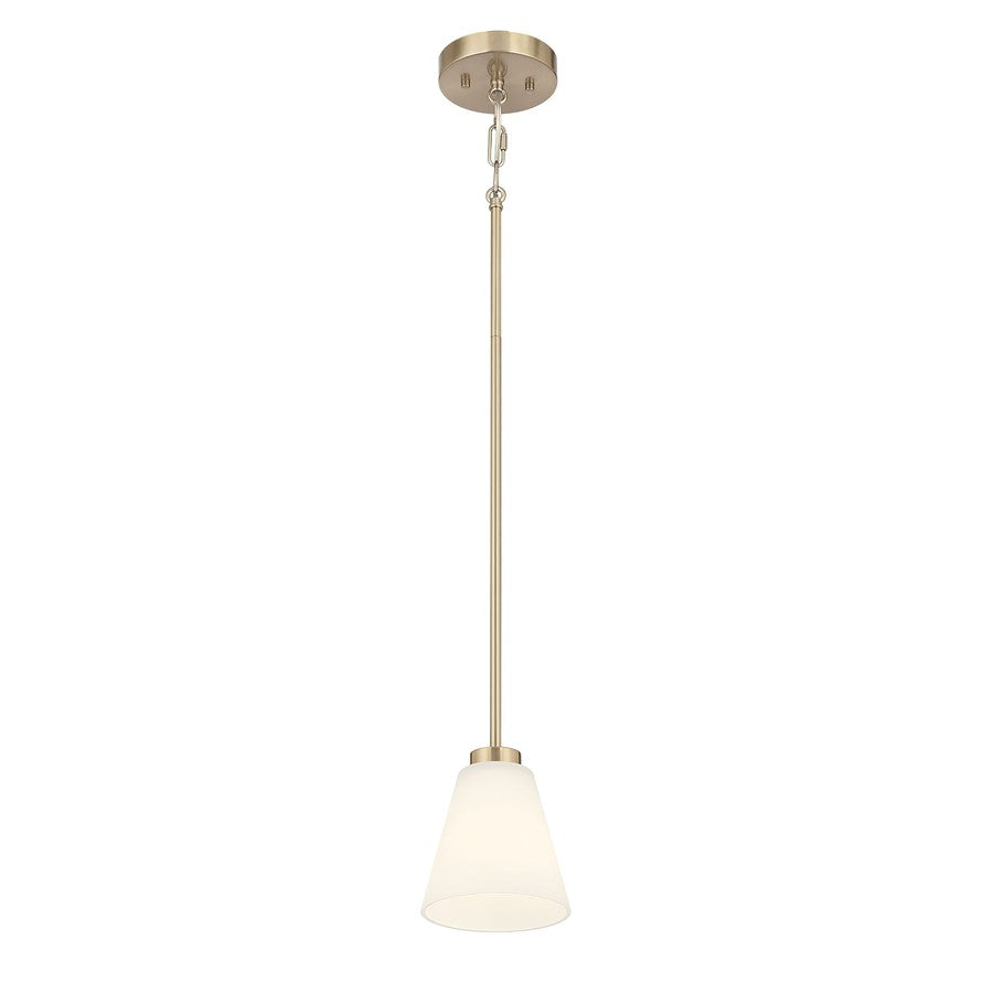 Millennium Lighting Strayhan 1Lt Pendant, Gold/White Frosted - 64101WG-MG
