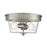 Millennium Lighting Strayhan 13" 2Lt Flush Mount, Nickel/Clear