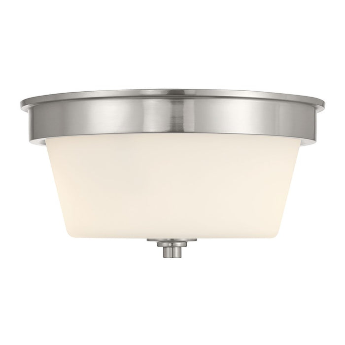 Millennium Lighting Strayhan 2Lt Flush Mount, Nickel/White Frosted