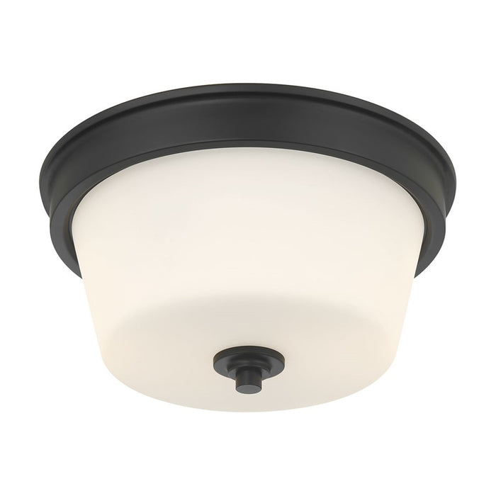 Millennium Lighting Strayhan 2Lt Flush Mount, Black/White Frosted
