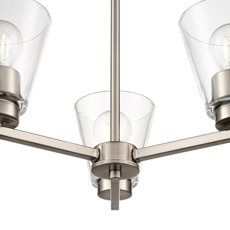 Millennium Lighting Strayhan 18" 3Lt Chandelier, Brushed Nickel/Clear