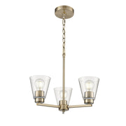Millennium Lighting Strayhan 18" 3Lt Chandelier, Modern Gold/Clear - 64103-MG