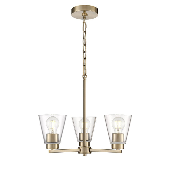 Millennium Lighting Strayhan 18" 3Lt Chandelier, Modern Gold/Clear