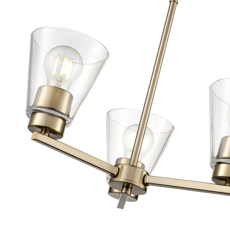 Millennium Lighting Strayhan 18" 3Lt Chandelier, Modern Gold/Clear