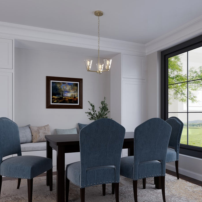 Millennium Lighting Strayhan 18" 3Lt Chandelier, Modern Gold/Clear