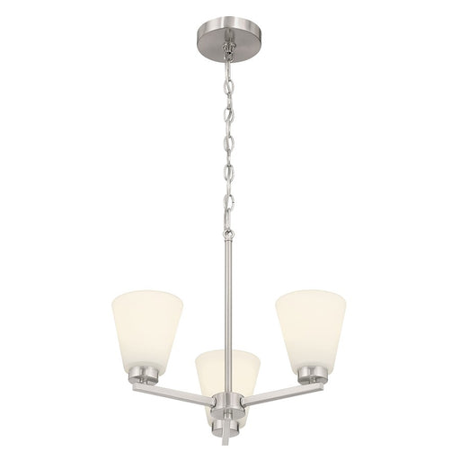 Millennium Strayhan 3Lt Chandelier, Nickel/White Frosted - 64103WG-BN