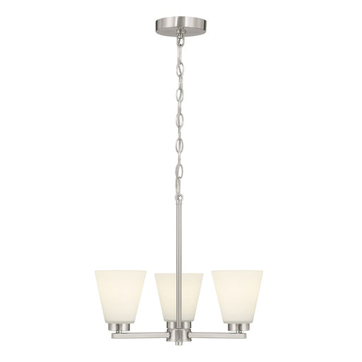 Millennium Strayhan 3Lt Chandelier, Nickel/White Frosted
