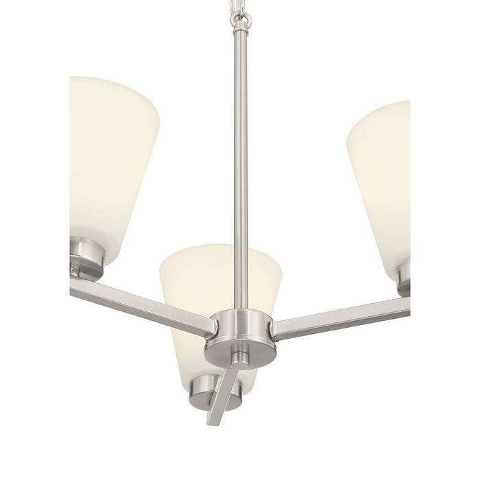 Millennium Strayhan 3Lt Chandelier, Nickel/White Frosted