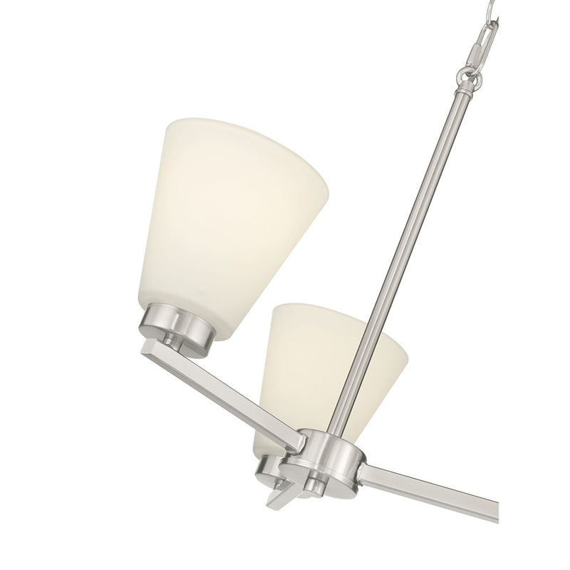 Millennium Strayhan 3Lt Chandelier, Nickel/White Frosted