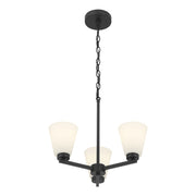 Millennium Strayhan 3Lt Chandelier, Black/White Frosted - 64103WG-MB