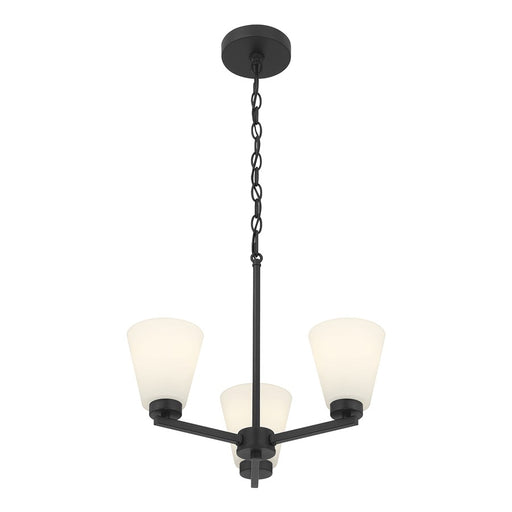 Millennium Strayhan 3Lt Chandelier, Black/White Frosted - 64103WG-MB