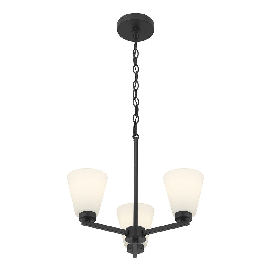 Millennium Strayhan 3Lt Chandelier, Black/White Frosted - 64103WG-MB