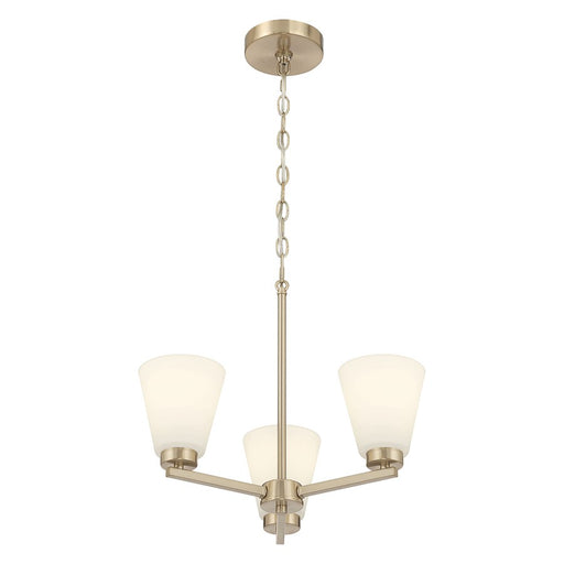 Millennium Strayhan 3Lt Chandelier, Gold/White Frosted - 64103WG-MG