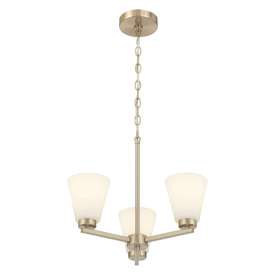 Millennium Strayhan 3Lt Chandelier, Gold/White Frosted - 64103WG-MG