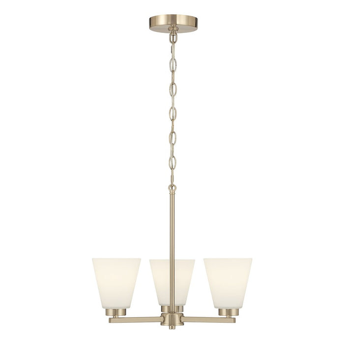 Millennium Strayhan 3Lt Chandelier, Gold/White Frosted