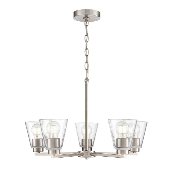 Millennium Lighting Strayhan 24" 5Lt Chandelier, Brushed Nickel/Clear