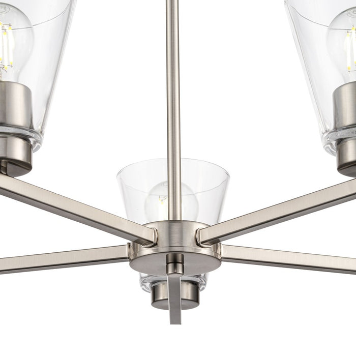 Millennium Lighting Strayhan 24" 5Lt Chandelier, Brushed Nickel/Clear