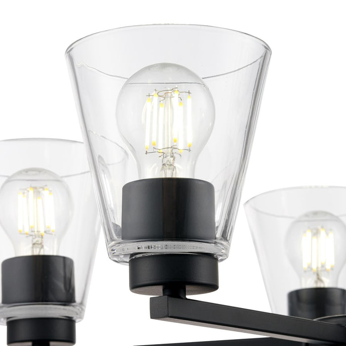 Millennium Lighting Strayhan 24" 5Lt Chandelier, Matte Black/Clear