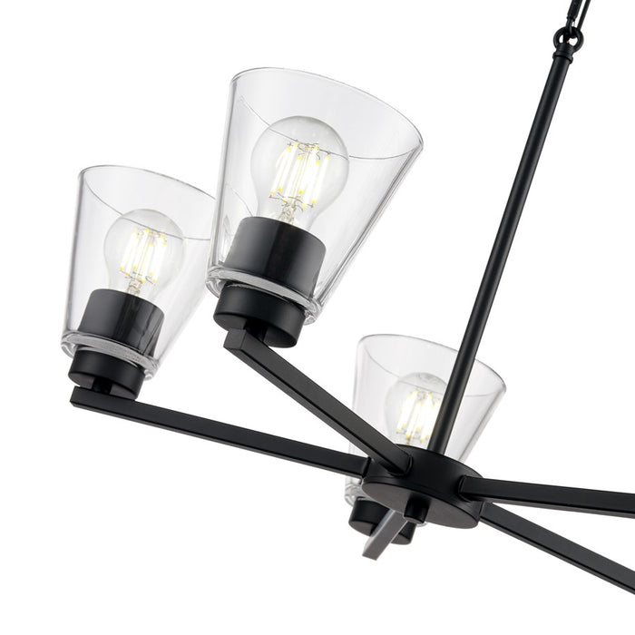 Millennium Lighting Strayhan 24" 5Lt Chandelier, Matte Black/Clear