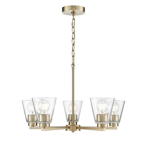 Millennium Lighting Strayhan 24" 5Lt Chandelier, Modern Gold/Clear