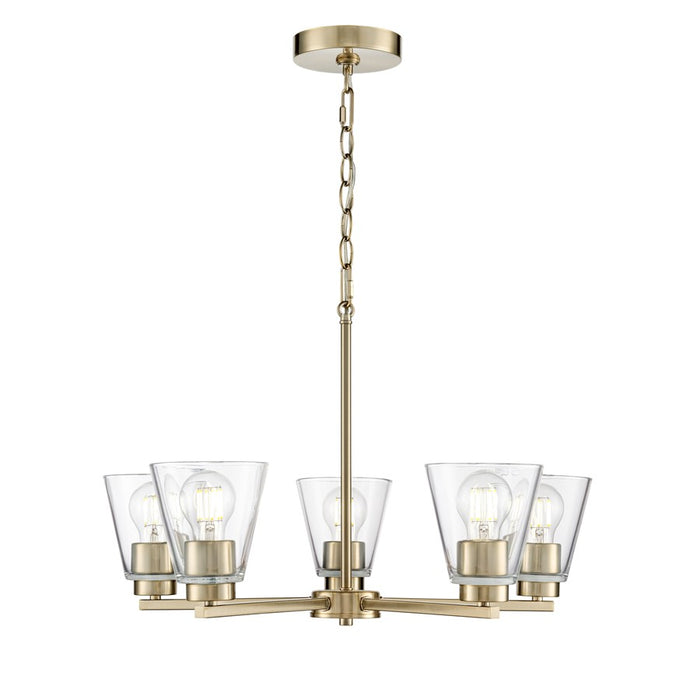 Millennium Lighting Strayhan 24" 5Lt Chandelier, Modern Gold/Clear