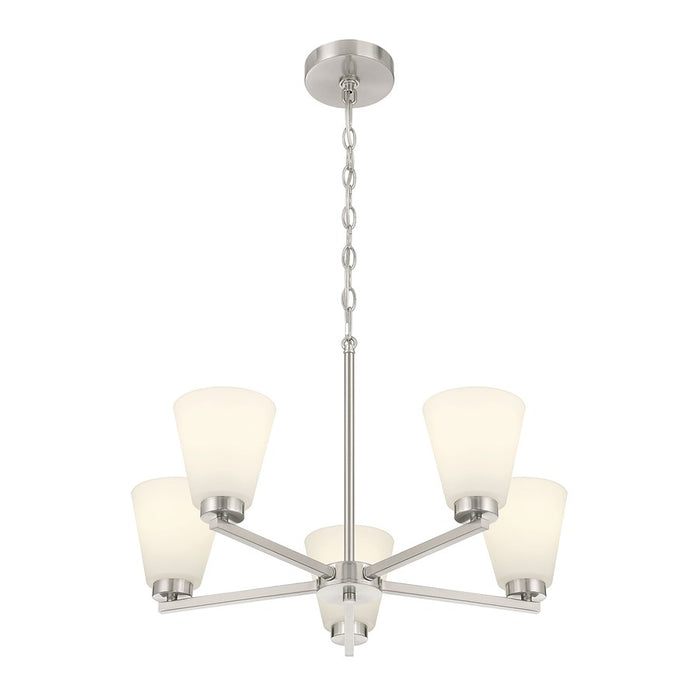 Millennium Strayhan 5Lt Chandelier, Nickel/White Frosted - 64105WG-BN