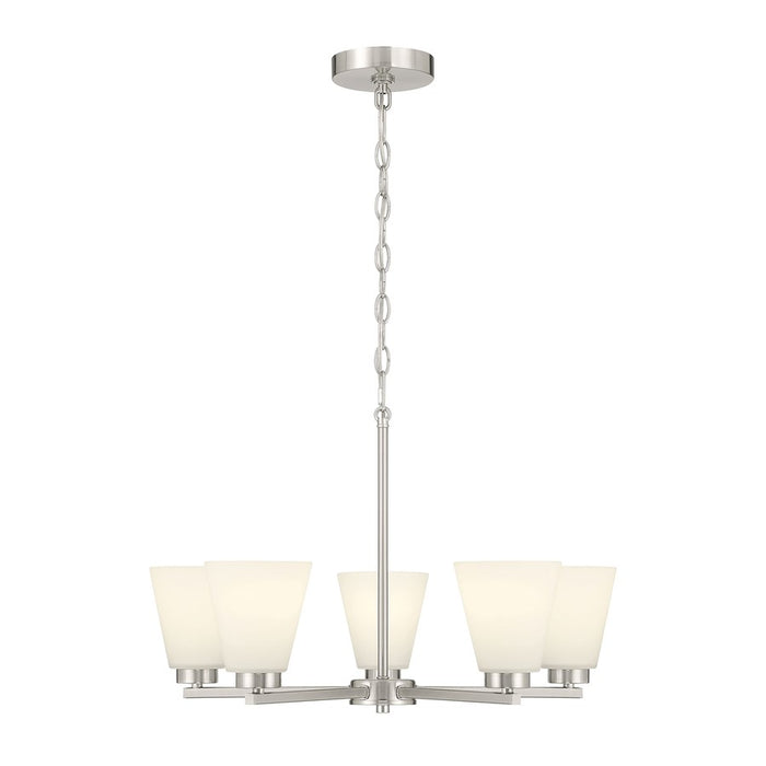 Millennium Strayhan 5Lt Chandelier, Nickel/White Frosted