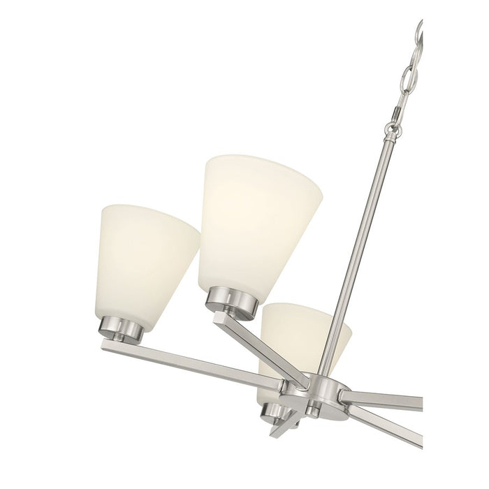 Millennium Strayhan 5Lt Chandelier, Nickel/White Frosted