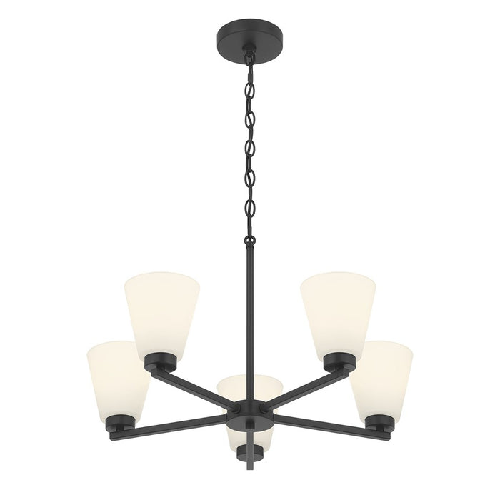 Millennium Strayhan 5Lt Chandelier, Black/White Frosted - 64105WG-MB