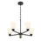 Millennium Strayhan 5Lt Chandelier, Black/White Frosted