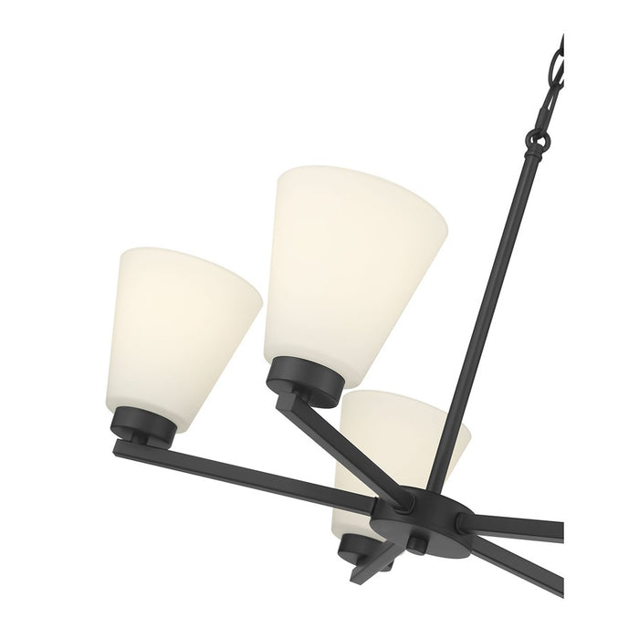 Millennium Strayhan 5Lt Chandelier, Black/White Frosted