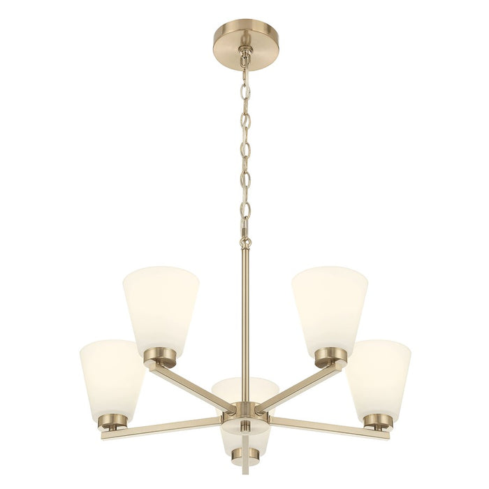 Millennium Strayhan 5Lt Chandelier, Gold/White Frosted - 64105WG-MG