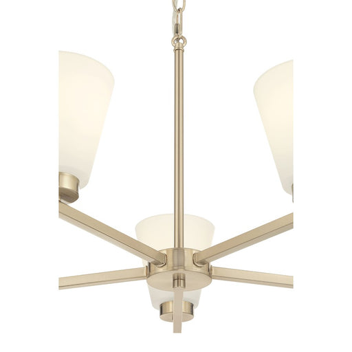 Millennium Strayhan 5Lt Chandelier, Gold/White Frosted