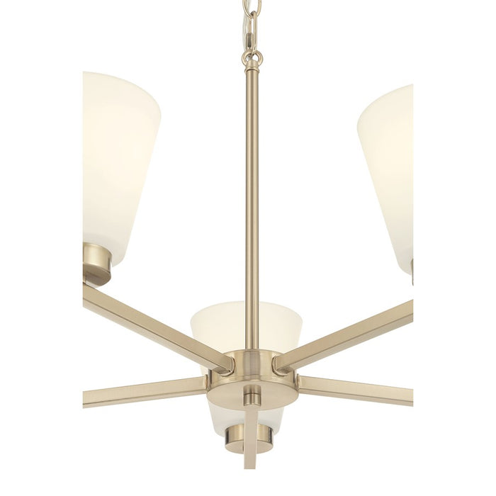 Millennium Strayhan 5Lt Chandelier, Gold/White Frosted