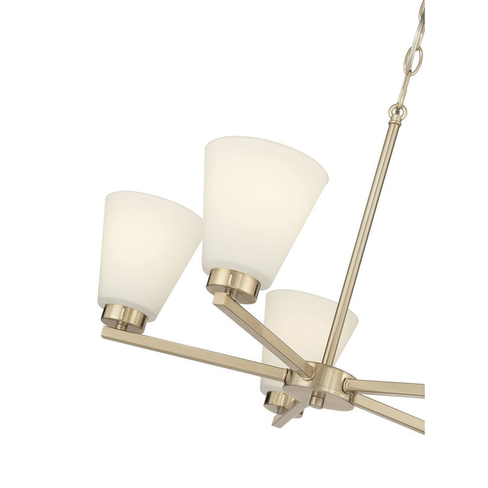 Millennium Strayhan 5Lt Chandelier, Gold/White Frosted