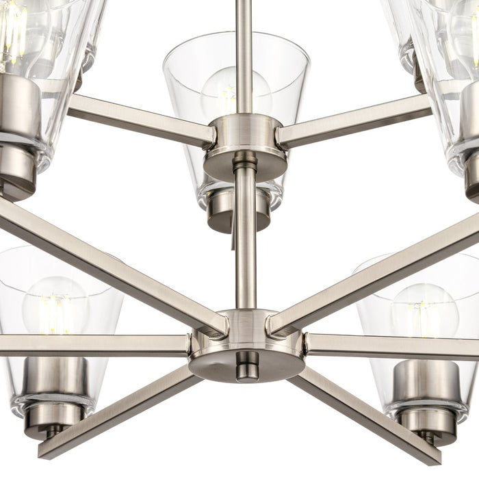 Millennium Lighting Strayhan 28.5" 9Lt Chandelier, Nickel/Clear