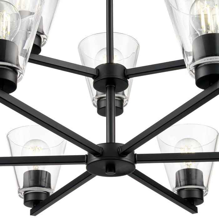Millennium Lighting Strayhan 28.5" 9Lt Chandelier, Matte Black/Clear