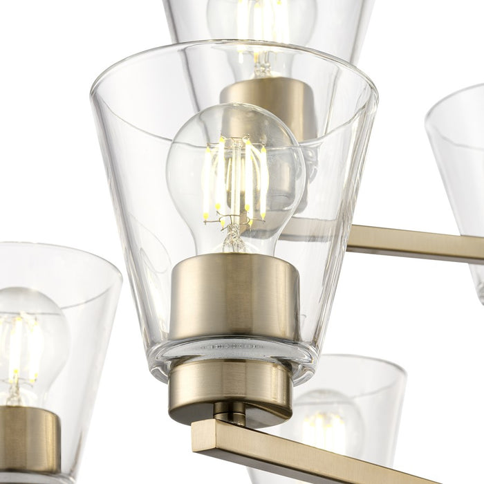 Millennium Lighting Strayhan 28.5" 9Lt Chandelier, Modern Gold/Clear