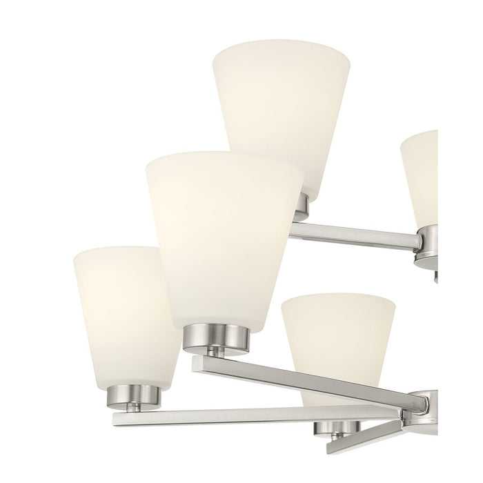 Millennium Strayhan 9Lt Chandelier, Nickel/White Frosted