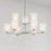 Millennium Strayhan 9Lt Chandelier, Nickel/White Frosted