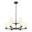 Millennium Strayhan 9Lt Chandelier, Black/White Frosted - 64109WG-MB