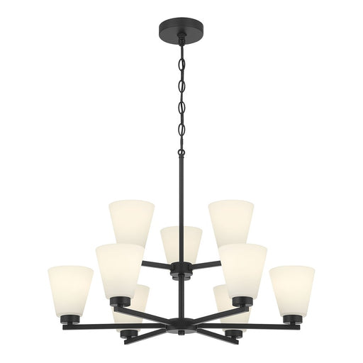 Millennium Strayhan 9Lt Chandelier, Black/White Frosted - 64109WG-MB