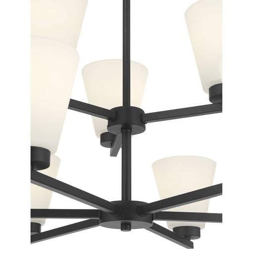 Millennium Strayhan 9Lt Chandelier, Black/White Frosted