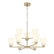 Millennium Strayhan 9Lt Chandelier, Gold/White Frosted - 64109WG-MG