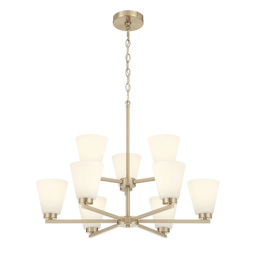 Millennium Strayhan 9Lt Chandelier, Gold/White Frosted - 64109WG-MG