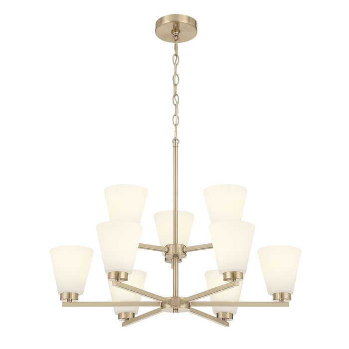 Millennium Strayhan 9Lt Chandelier, Gold/White Frosted - 64109WG-MG