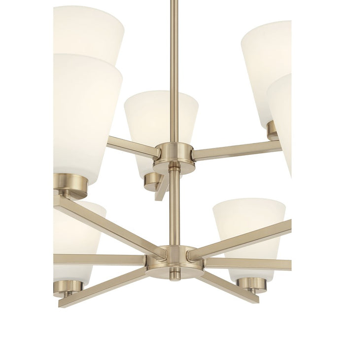Millennium Strayhan 9Lt Chandelier, Gold/White Frosted